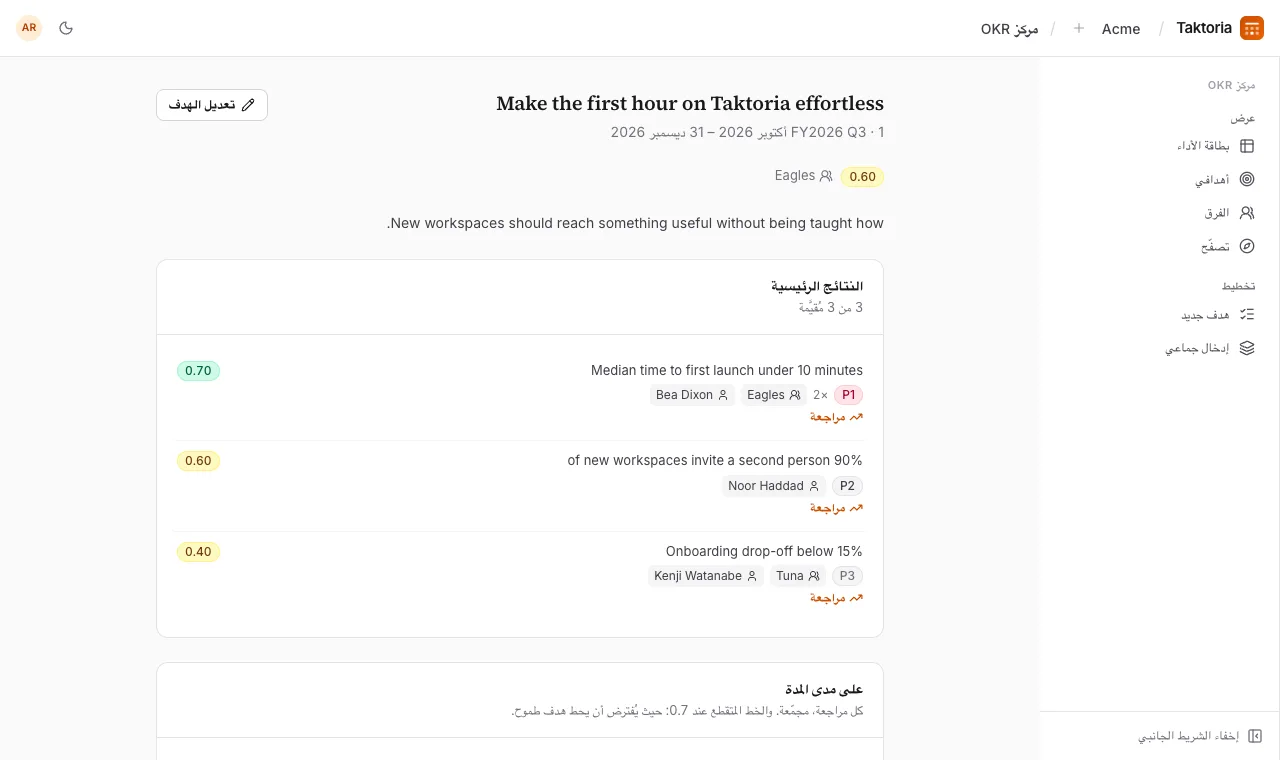 قراءة الهدف وتعديله