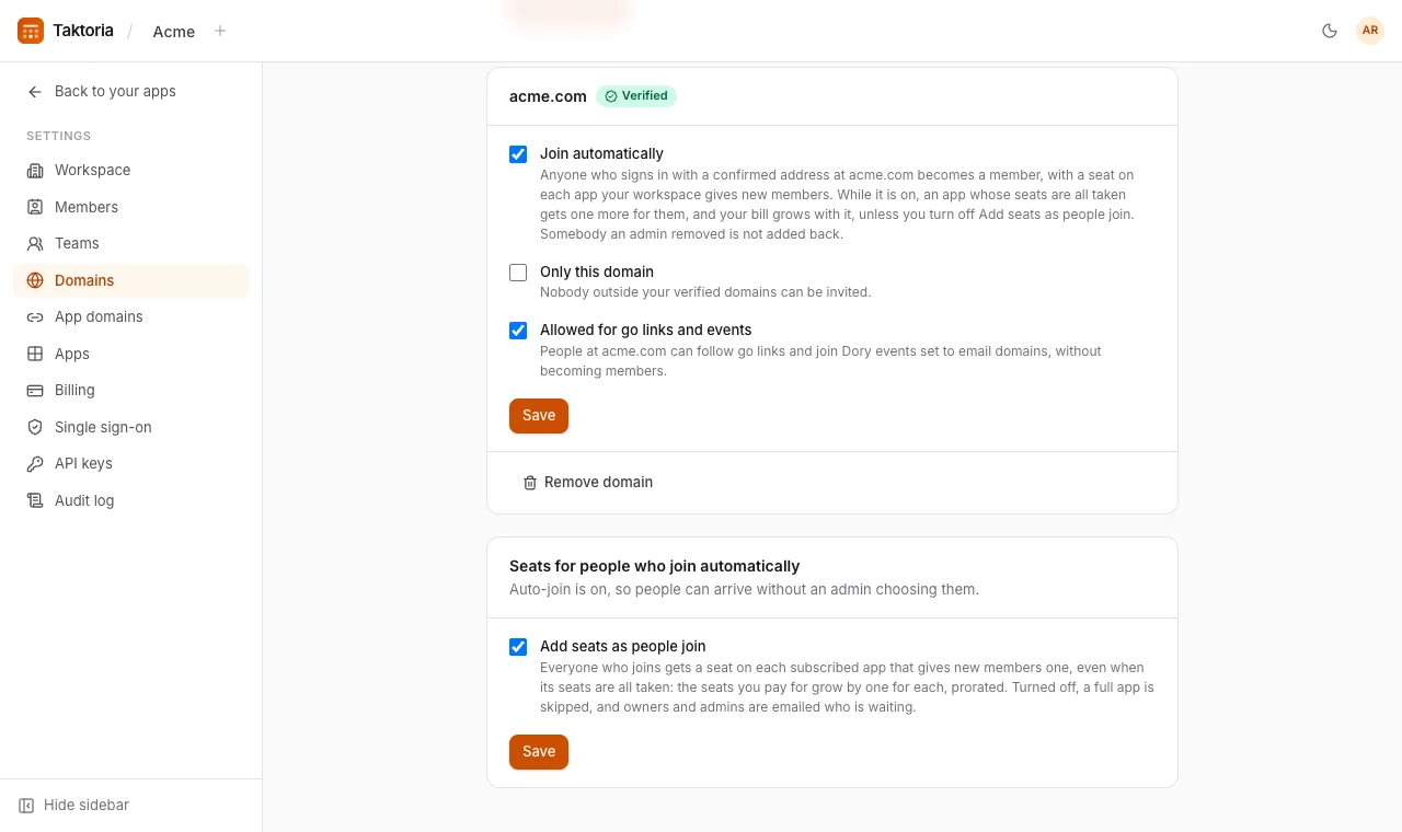 Email domains