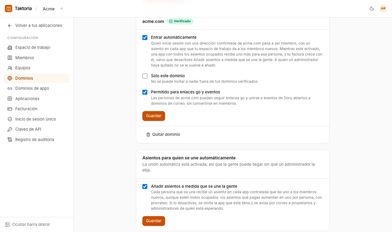 Dominios de correo