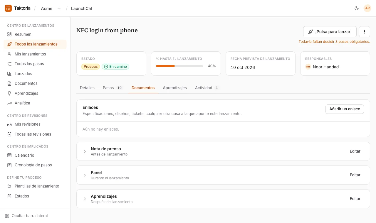 Documentos y aprendizajes