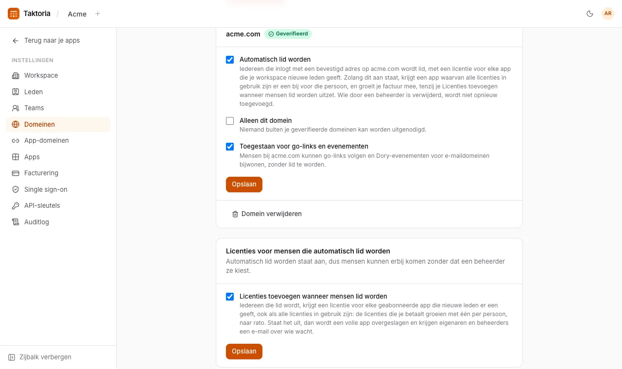 E-maildomeinen