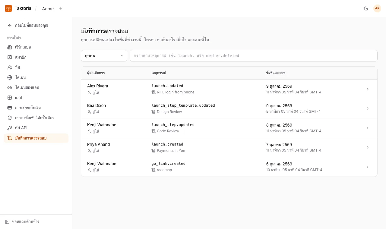 บันทึกการตรวจสอบ